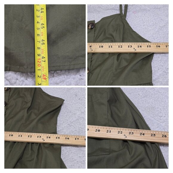 Everkaki Womens Green Boho‎ Style Midi Dress Sleeveless Button Front Size L NWT - Picture 9 of 10